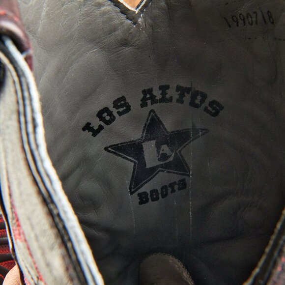 Los Altos Men's Black Cherry Teju Lizard Cowboy Boots 990718 Sz 10 EE STUNNING! - Picture 14 of 14